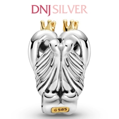 [Chính hãng] Charm bạc 925 cao cấp - Charm Two-tone Swans & Heart thích hợp để mix vòng tay charm bạc cao cấp - DN123