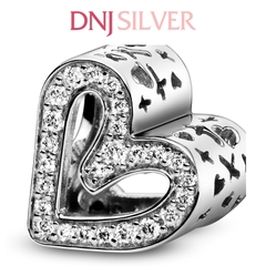 [Chính hãng] Charm bạc 925 cao cấp - Charm Sparkling Freehand Heart thích hợp để mix vòng tay charm bạc cao cấp - DN054