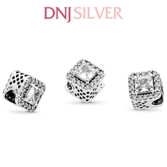 [Chính hãng] Charm bạc 925 cao cấp - Charm Square Sparkle Halo thích hợp để mix vòng tay charm bạc cao cấp - DN131
