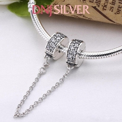 [Chính hãng] Charm bạc 925 cao cấp - Charm Clear Pavé Safety Chain Clip thích hợp để mix vòng tay charm bạc cao cấp - DN430