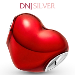 [Chính hãng] Charm bạc 925 cao cấp - Charm Metallic Red Heart thích hợp để mix vòng tay charm bạc cao cấp - DN126