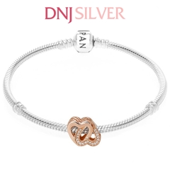 [Chính hãng] Charm bạc 925 cao cấp - Charm Rose Gold Entwined Hearts thích hợp để mix vòng tay charm bạc cao cấp - DN460