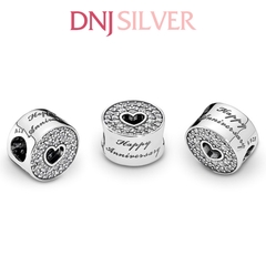 [Chính hãng] Charm bạc 925 cao cấp - Charm Pavé & Heart Anniversary thích hợp để mix vòng tay charm bạc cao cấp - DN064