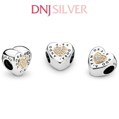 [Chính hãng] Charm bạc 925 cao cấp - Charm Pan Signature Heart thích hợp để mix vòng tay charm bạc cao cấp - DN027