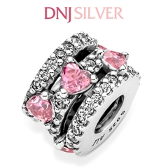 [Chính hãng] Charm bạc 925 cao cấp - Charm Sparkling Triple Halo Hearts thích hợp để mix vòng tay charm bạc cao cấp - DN100