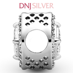 [Chính hãng] Charm bạc 925 cao cấp - Charm Square Sparkle Halo thích hợp để mix vòng tay charm bạc cao cấp - DN131