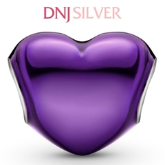 [Chính hãng] Charm bạc 925 cao cấp - Charm Metallic Purple Heart thích hợp để mix vòng tay charm bạc cao cấp - DN085