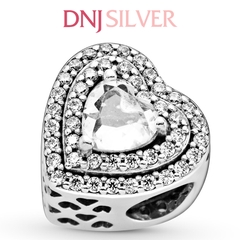 [Chính hãng] Charm bạc 925 cao cấp - Charm Sparkling Levelled Hearts thích hợp để mix vòng tay charm bạc cao cấp - DN017