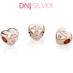 [Chính hãng] Charm bạc 925 cao cấp - Charm Best Friends Rose Heart thích hợp để mix vòng tay charm bạc cao cấp - DN459