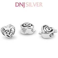 [Chính hãng] Charm bạc 925 cao cấp - Charm Openwork Heart Labyrinth & Arrow thích hợp để mix vòng tay charm bạc cao cấp - DN258