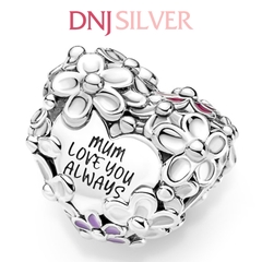 [Chính hãng] Charm bạc 925 cao cấp - Charm Mum Daisy Heart thích hợp để mix vòng tay charm bạc cao cấp - DN099