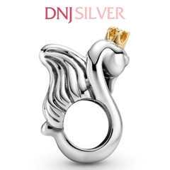 [Chính hãng] Charm bạc 925 cao cấp - Charm Two-tone Swans & Heart thích hợp để mix vòng tay charm bạc cao cấp - DN123