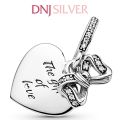 [Chính hãng] Charm bạc 925 cao cấp - Charm Bow & Love Heart Dangle thích hợp để mix vòng tay charm bạc cao cấp - DN003