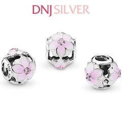 [Chính hãng] Charm bạc 925 cao cấp - Charm Openwork Pink Magnolia Flower thích hợp để mix vòng tay charm bạc cao cấp - DN329