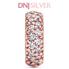 [Chính hãng] Charm bạc 925 cao cấp - Charm Abstract PAN Rose Pavé Spacer thích hợp để mix vòng tay charm bạc cao cấp - DN208
