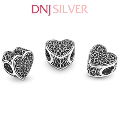 [Chính hãng] Charm bạc 925 cao cấp - Charm Openwork Heart thích hợp để mix vòng tay charm bạc cao cấp - DN423