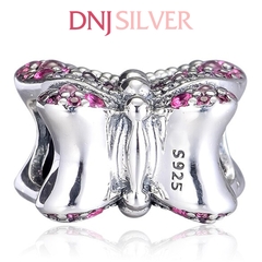 [Chính hãng] Charm bạc 925 cao cấp - Charm Pink Pavé Butterfly thích hợp để mix vòng tay charm bạc cao cấp - DN290