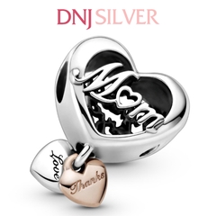 [Chính hãng] Charm bạc 925 cao cấp - Charm Thank You Mum Heart thích hợp để mix vòng tay charm bạc cao cấp - DN096