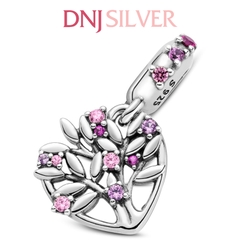 [Chính hãng] Charm bạc 925 cao cấp - Charm Pink Heart Family Tree Dangle thích hợp để mix vòng tay charm bạc cao cấp - DN006