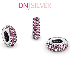 [Chính hãng] Charm bạc 925 cao cấp - Charm Pink Pavé Spacer thích hợp để mix vòng tay charm bạc cao cấp - DN204