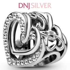 [Chính hãng] Charm bạc 925 cao cấp - Charm Sparkling Entwined Hearts thích hợp để mix vòng tay charm bạc cao cấp - DN272