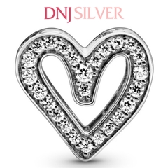 [Chính hãng] Charm bạc 925 cao cấp - Charm Sparkling Freehand Heart thích hợp để mix vòng tay charm bạc cao cấp - DN054