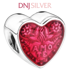 [Chính hãng] Charm bạc 925 cao cấp - Charm Amo Te Latin Heart thích hợp để mix vòng tay charm bạc cao cấp - DN349