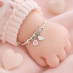 Vòng Tay Bạc Nguyên Chất 99 Cho Bé - Charm Nhiều Họa Tiết Và Màu Sắc - VTB99B008