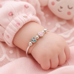 Vòng Tay Bạc Nguyên Chất 99 Cho Bé - Charm Nhiều Họa Tiết Và Màu Sắc - VTB99B008