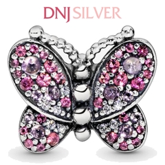 [Chính hãng] Charm bạc 925 cao cấp - Charm Pink Pavé Butterfly thích hợp để mix vòng tay charm bạc cao cấp - DN290