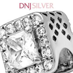 [Chính hãng] Charm bạc 925 cao cấp - Charm Square Sparkle Halo thích hợp để mix vòng tay charm bạc cao cấp - DN131