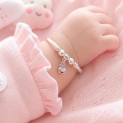 Vòng Tay Bạc Nguyên Chất 99 Cho Bé - Charm Thú Và Bùa Bình An - VTB99B007