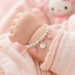 Vòng Tay Bạc Nguyên Chất 99 Cho Bé - Charm Thú Và Bùa Bình An - VTB99B007