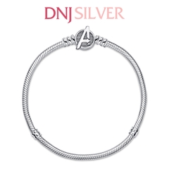 Vòng tay charm bạc 925 cao cấp - Vòng charm Marvel The Avengers Logo Clasp Snake Chain - Vòng tay dành cho nam và nữ