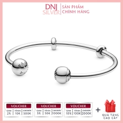 Vòng tay charm bạc 925 cao cấp - Vòng charm Moments Open Bangle - Vòng tay dành cho nam và nữ
