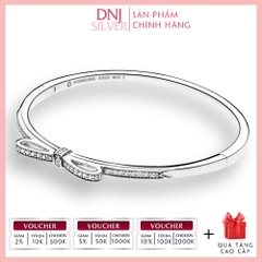 Vòng tay charm bạc 925 cao cấp - Vòng charm Sparkling Bow Bangle - Vòng tay dành cho nam và nữ