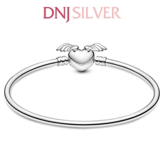 Vòng tay charm bạc 925 cao cấp - Vòng Moments Winged Heart Bangle - Vòng tay dành cho nam và nữ