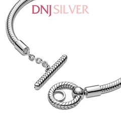 Vòng tay charm bạc 925 cao cấp - Vòng charm Moments T-Bar Snake Chain - Vòng tay dành cho nam và nữ - Vòng mềm