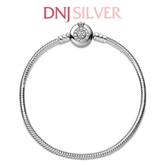 Vòng tay charm bạc 925 cao cấp - Vòng charm Moments Sparkling Crown O Snake Chain - Vòng tay dành cho nam và nữ - Vòng mềm