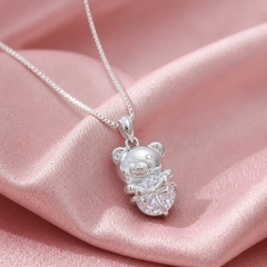 Dây Chuyền Kèm Mặt Bạc Ý Cho Nữ - Mặt Mèo Ôm Đá Nhiều Kiểu - DCKMY019