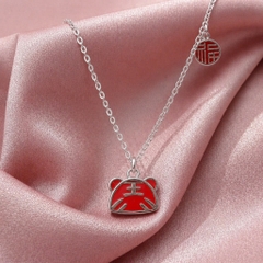 Dây Chuyền Liền Mặt Cho Nữ - Charm Thư Pháp Đỏ - DCLMN012