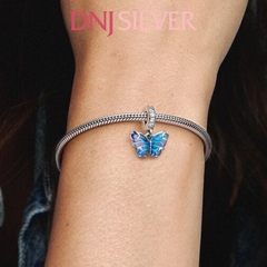 [Chính hãng] Charm bạc 925 cao cấp - Charm Blue Murano Glass Butterfly Dangle thích hợp để mix vòng tay charm bạc cao cấp - DN474