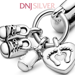 [Chính hãng] Charm bạc 925 cao cấp - Charm  Baby Bottle & Shoes Dangle thích hợp để mix vòng tay charm bạc cao cấp - DN185