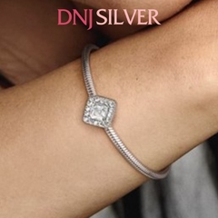 [Chính hãng] Charm bạc 925 cao cấp - Charm Square Sparkle Halo thích hợp để mix vòng tay charm bạc cao cấp - DN131