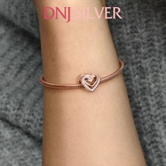 [Chính hãng] Charm bạc 925 cao cấp - Charm Sparkling Entwined Hearts thích hợp để mix vòng tay charm bạc cao cấp - DN271