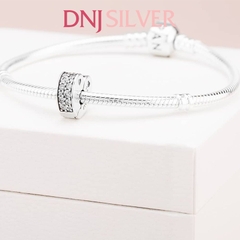 [Chính hãng] Charm bạc 925 cao cấp - Charm Clear Pavé Heart Clip thích hợp để mix vòng tay charm bạc cao cấp - DN279