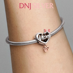 [Chính hãng] Charm bạc 925 cao cấp - Charm Disney Minnie Mouse Mum Heart thích hợp để mix vòng tay charm bạc cao cấp - DN325