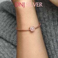 [Chính hãng] Charm bạc 925 cao cấp - Charm Pink Sparkle Flower thích hợp để mix vòng tay charm bạc cao cấp - DN189