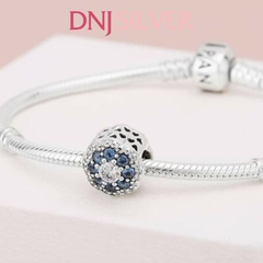 [Chính hãng] Charm bạc 925 cao cấp - Charm Blue Sparkle Flower thích hợp để mix vòng tay charm bạc cao cấp - DN187