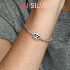 [Chính hãng] Charm bạc 925 cao cấp - Charm Crown & Interwined Hearts thích hợp để mix vòng tay charm bạc cao cấp - DN355